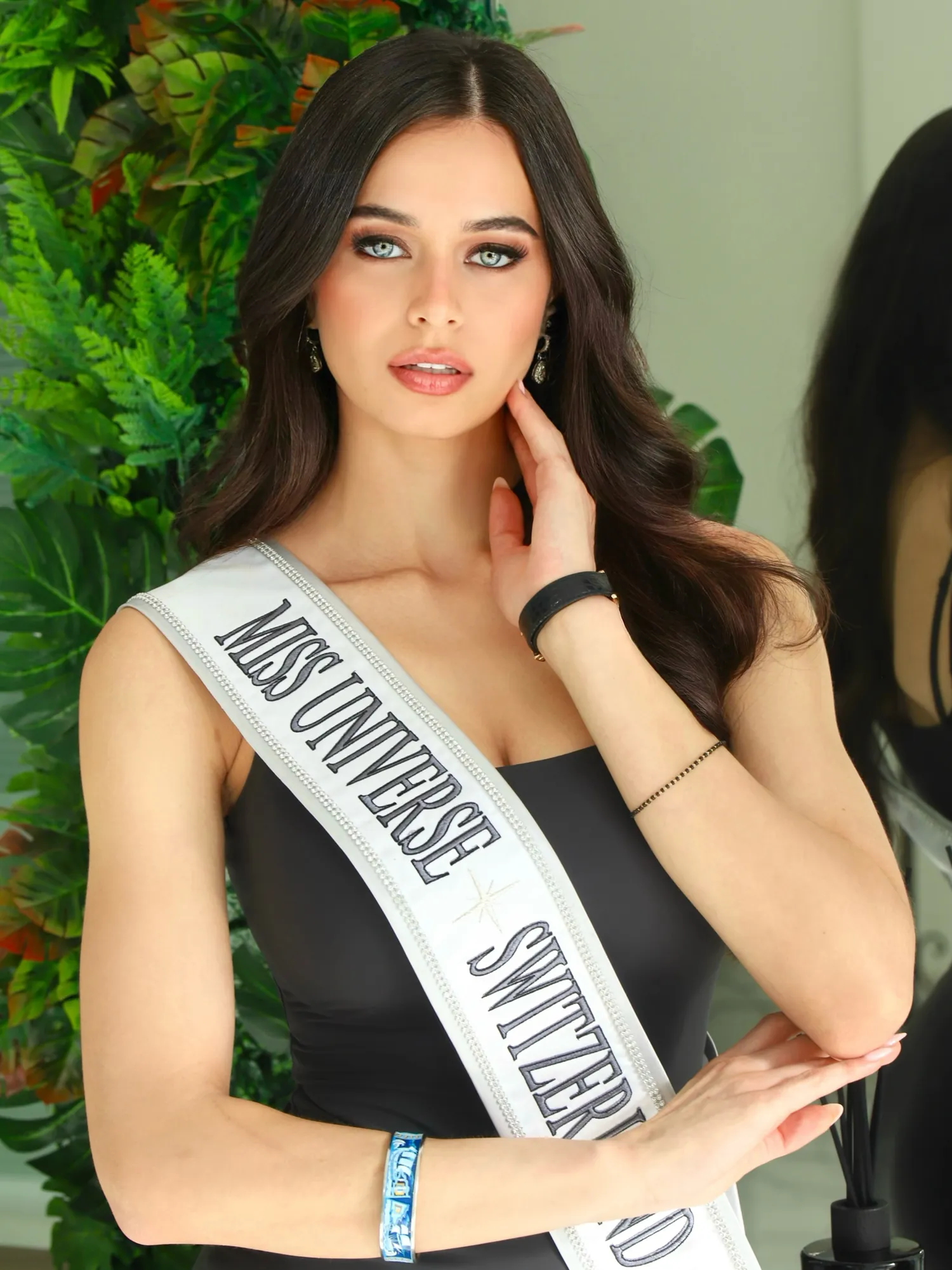 Itiya Dube wearing the Miss Universe Switzerland sash